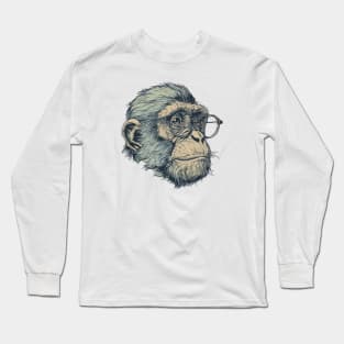 Chimpanzee Chic: The Sarcastic Saga Long Sleeve T-Shirt